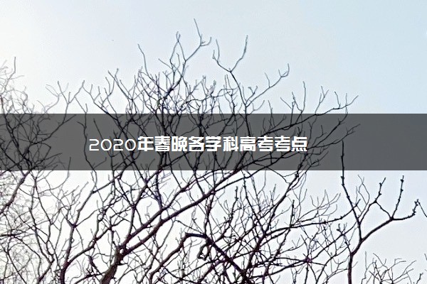 2020年春晚各学科高考考点