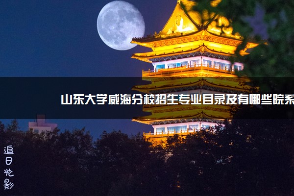 山东大学威海分校招生专业目录及有哪些院系(参考)