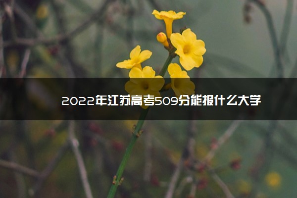 2022年江苏高考509分能报什么大学 509分能上哪些院校