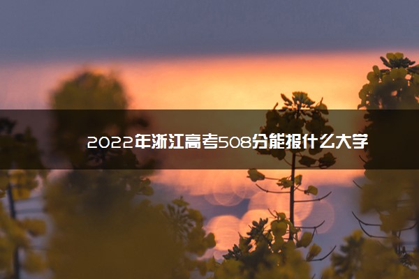 2022年浙江高考508分能报什么大学 508分能上哪些院校