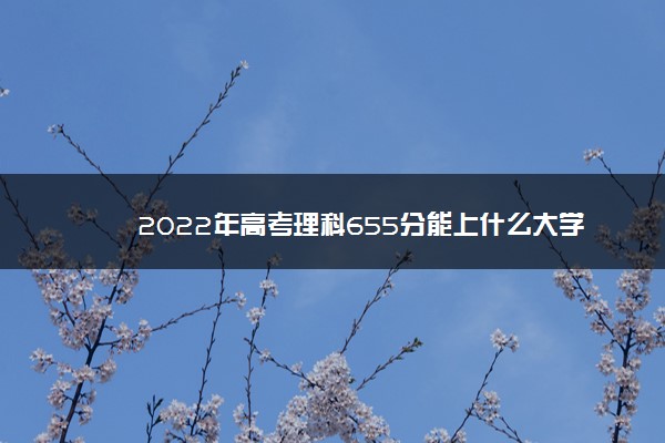 2022年高考理科655分能上什么大学