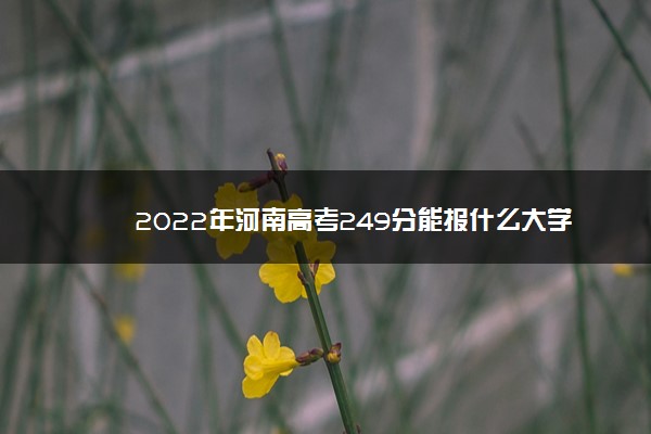 2022年河南高考249分能报什么大学 249分能上哪些院校