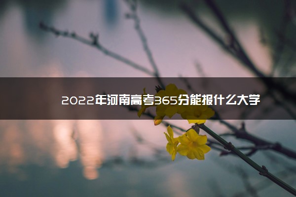 2022年河南高考365分能报什么大学 365分能上哪些院校