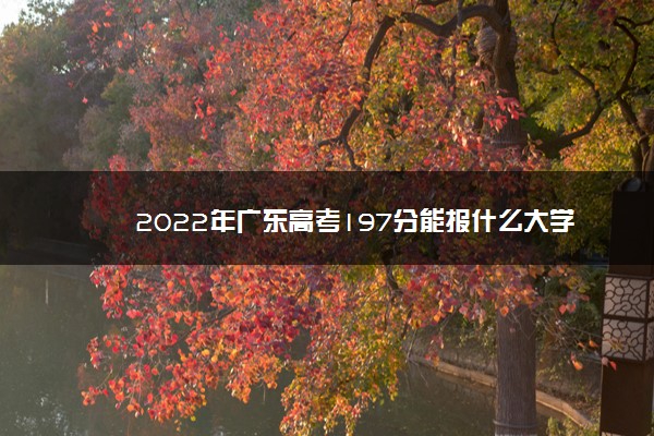 2022年广东高考197分能报什么大学 197分能上哪些院校