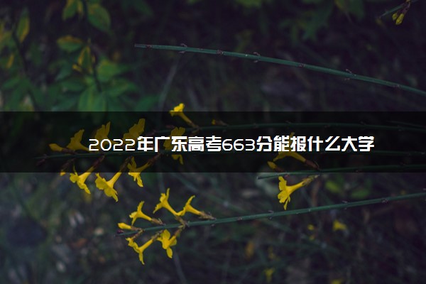 2022年广东高考663分能报什么大学 663分能上哪些院校