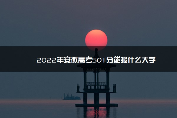 2022年安徽高考501分能报什么大学 501分能上哪些院校