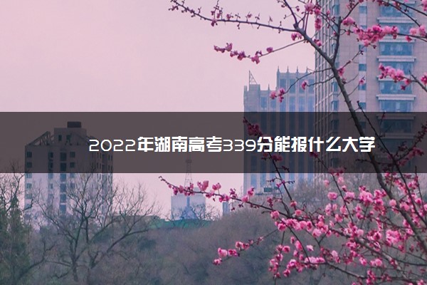 2022年湖南高考339分能报什么大学 339分能上哪些院校