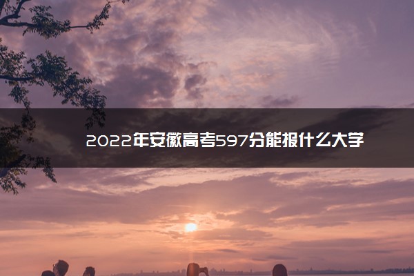 2022年安徽高考597分能报什么大学 597分能上哪些院校