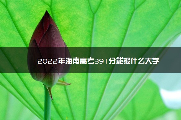 2022年海南高考391分能报什么大学 391分能上哪些院校