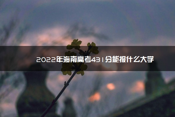 2022年海南高考431分能报什么大学 431分能上哪些院校