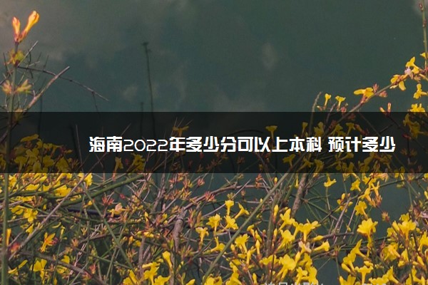 海南2022年多少分可以上本科 预计多少分能录取