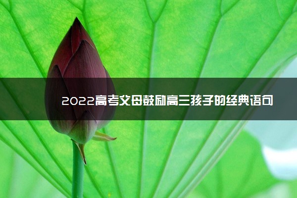 2022高考父母鼓励高三孩子的经典语句