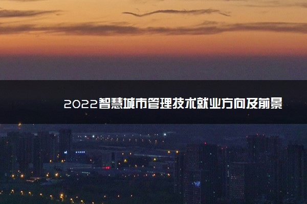 2022智慧城市管理技术就业方向及前景