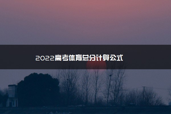 2022高考体育总分计算公式