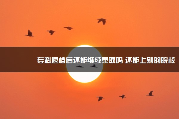 专科退档后还能继续录取吗 还能上别的院校吗