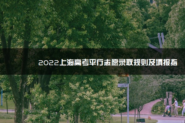 2022上海高考平行志愿录取规则及填报指南