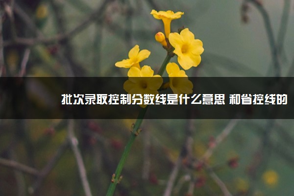 批次录取控制分数线是什么意思 和省控线的区别