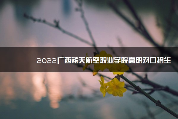 2022广西蓝天航空职业学院高职对口招生专业及计划