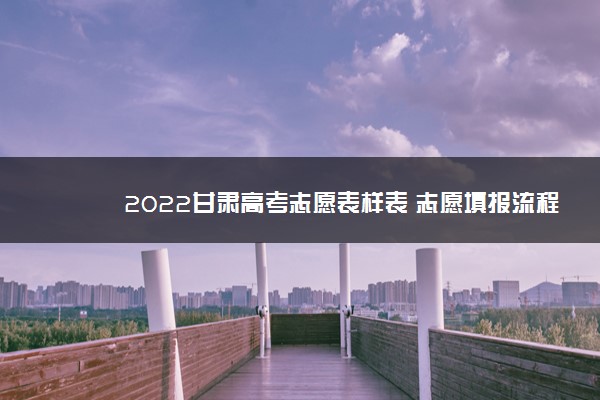 2022甘肃高考志愿表样表 志愿填报流程