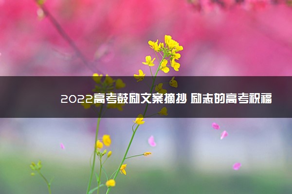 2022高考鼓励文案摘抄 励志的高考祝福语素材