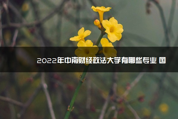 2022年中南财经政法大学有哪些专业 国家特色专业名单