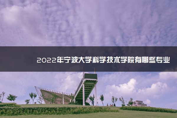 2022年宁波大学科学技术学院有哪些专业 开设专业名单