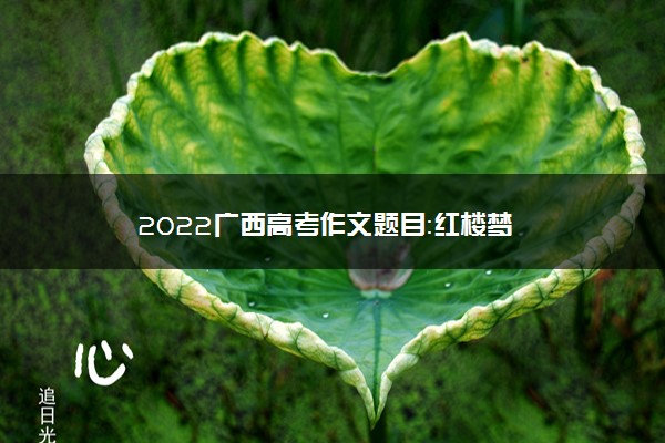 2022广西高考作文题目：红楼梦