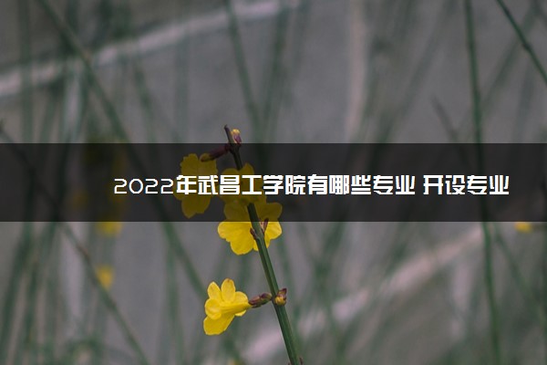 2022年武昌工学院有哪些专业 开设专业名单