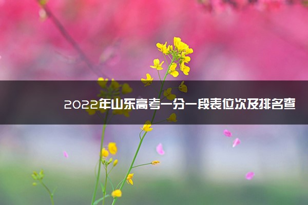 2022年山东高考一分一段表位次及排名查询