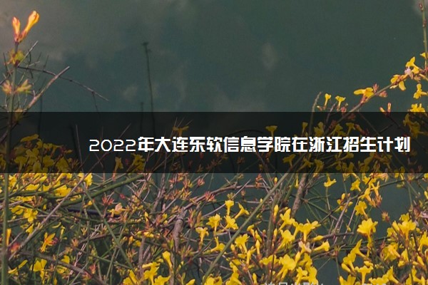 2022年大连东软信息学院在浙江招生计划及招生人数 都招什么专业