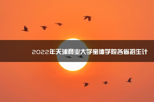 2022年天津商业大学宝德学院各省招生计划及招生人数 都招什么专业