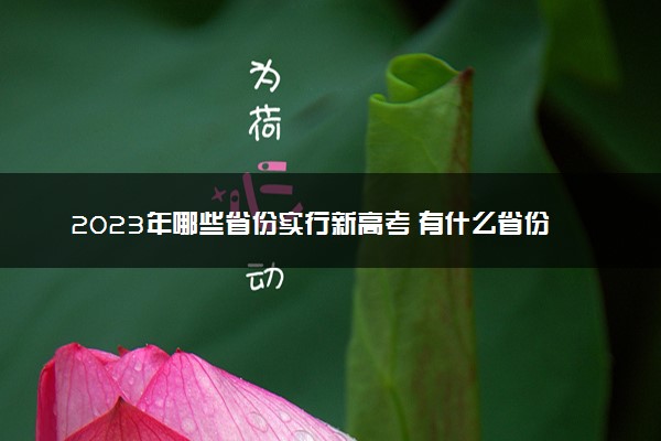 2023年哪些省份实行新高考 有什么省份