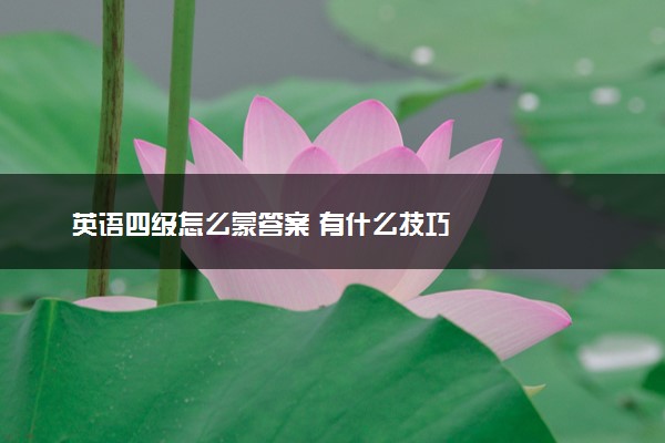 英语四级怎么蒙答案 有什么技巧