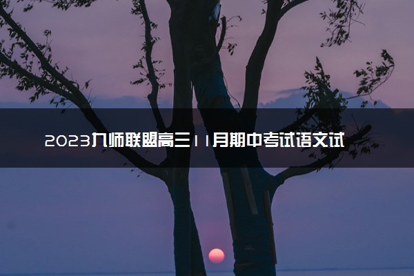 2023九师联盟高三11月期中考试语文试卷及答案参考详解！