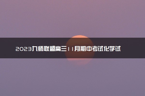 2023九师联盟高三11月期中考试化学试卷及答案参考详解！