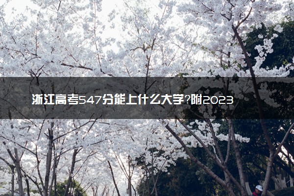 浙江高考547分能上什么大学？附2023年可以报考的学校名单