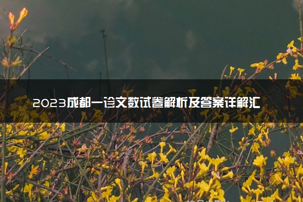 2023成都一诊文数试卷解析及答案详解汇总！