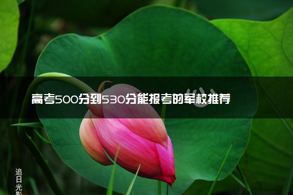 高考500分到530分能报考的军校推荐 哪些军校好考