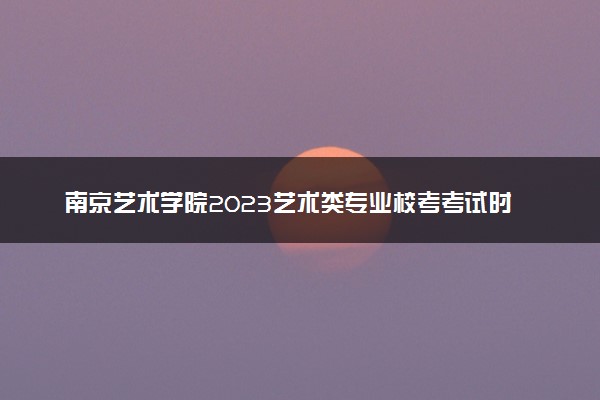 南京艺术学院2023艺术类专业校考考试时间 什么时候考试