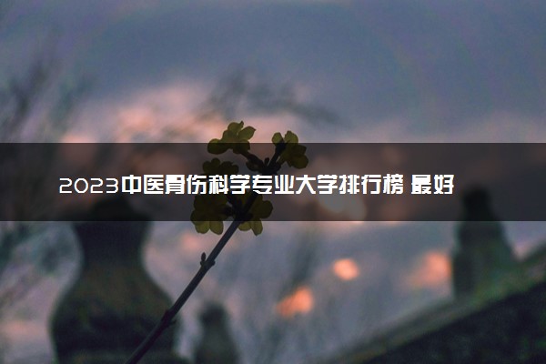 2023中医骨伤科学专业大学排行榜 最好高校排名名单汇总