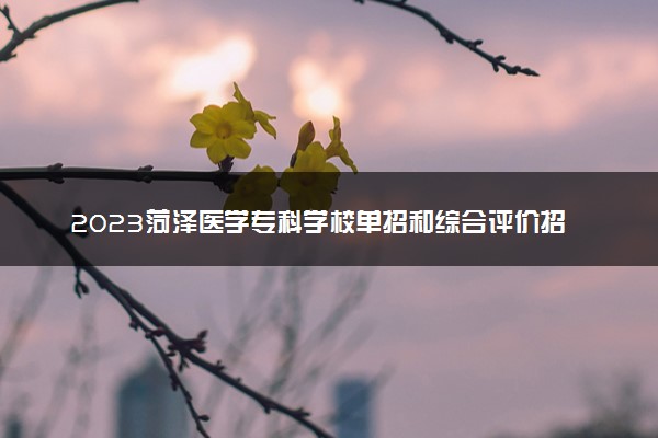 2023菏泽医学专科学校单招和综合评价招生专业及计划