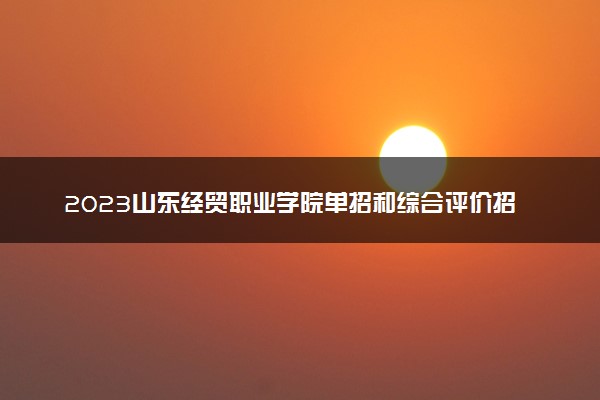 2023山东经贸职业学院单招和综合评价招生专业及计划