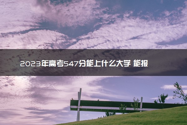 2023年高考547分能上什么大学 能报考的院校名单