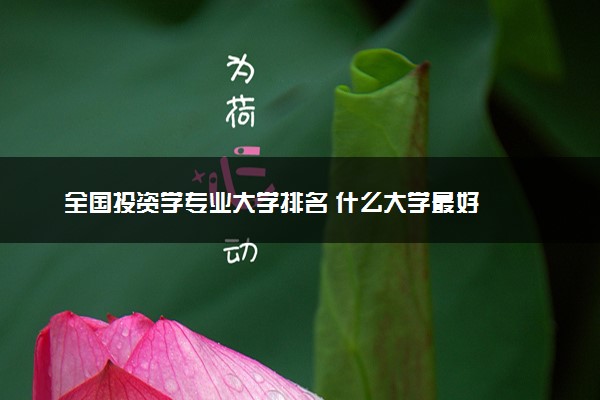 全国投资学专业大学排名 什么大学最好