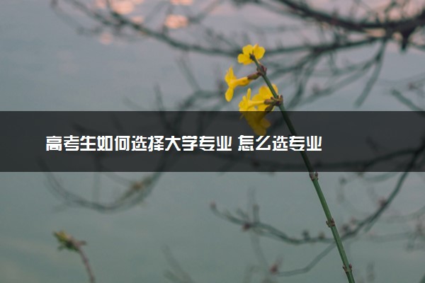 高考生如何选择大学专业 怎么选专业