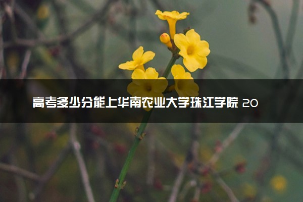 高考多少分能上华南农业大学珠江学院 2022录取分数线是多少