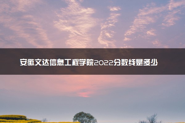 安徽文达信息工程学院2022分数线是多少 各省录取最低位次