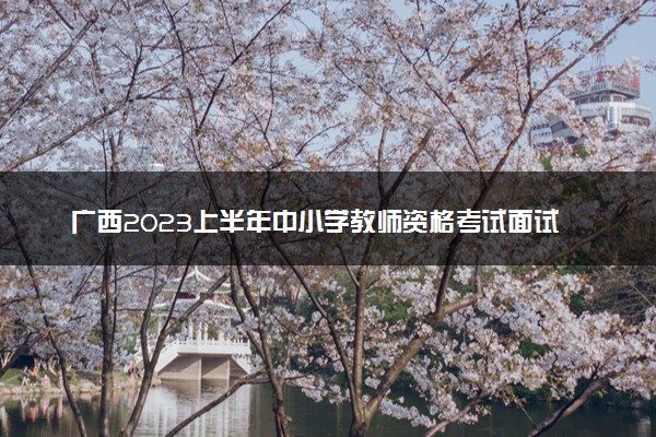 广西2023上半年中小学教师资格考试面试报名时间