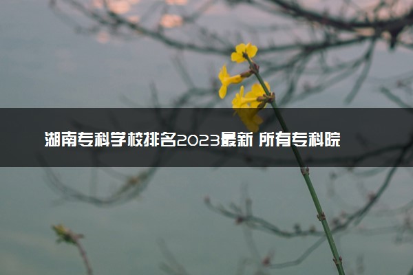 湖南专科学校排名2023最新 所有专科院校名单