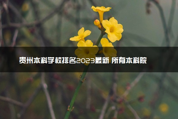 贵州本科学校排名2023最新 所有本科院校名单